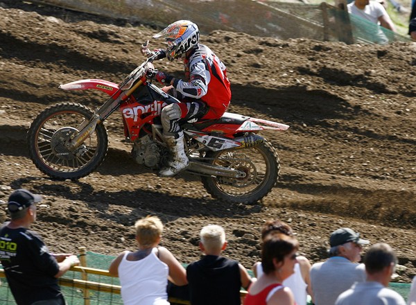 Factory Aprilia racer, Josh Coppins, at the Czech MX GP 